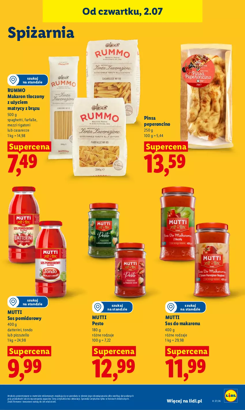 Gazetka promocyjna Lidl - Gazetka ważna od 2.07 do 4.07 - ważna 02.07 do 04.07.2026 - strona 79 - produkty: Fa, Makaron, Pesto, Rum, Sos, Sos do makaronu, Sos pomidorowy, Spaghetti