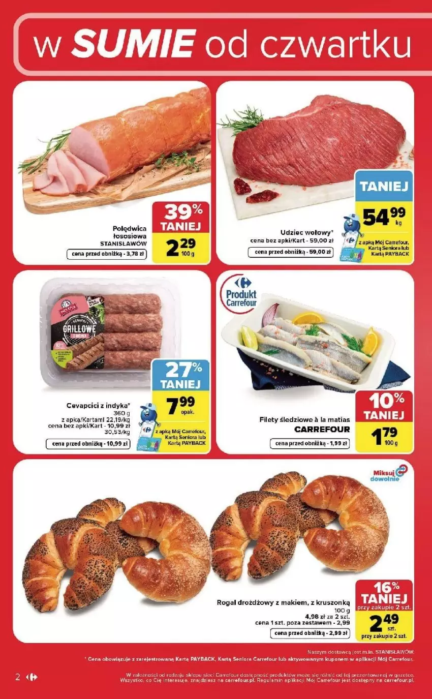 Gazetka promocyjna Carrefour - Gazetka Carrefour, Market w SUMIE od czwartku WEEKEND OKAZJI - ważna 03.09 do 05.09.2026 - strona 2 - produkty: Fa, LG, Olej, Polędwica, Rogal, Sos, Udziec wołowy