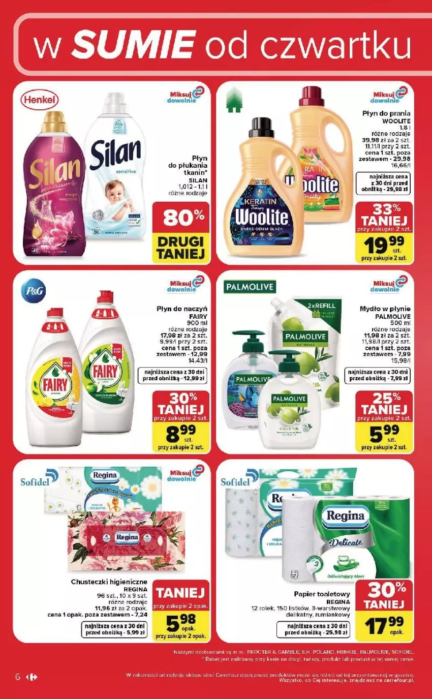 Gazetka promocyjna Carrefour - Gazetka Carrefour, Market w SUMIE od czwartku WEEKEND OKAZJI - ważna 03.09 do 05.09.2026 - strona 6 - produkty: Chusteczki, Fa, Gin, LG, Mydło, Mydło w płynie, Palmolive, Papier, Papier toaletowy, Płyn do prania, Rum