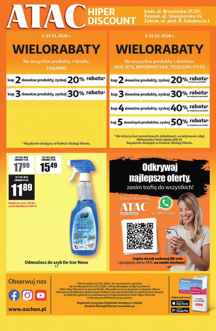Gazetka promocyjna Auchan - ATAC Hiper Discount - ważna 02.01 do 21.01.2026 - strona 4 - produkty: Cars, Gra, Odmrażacz do szyb, Ser, Telefon