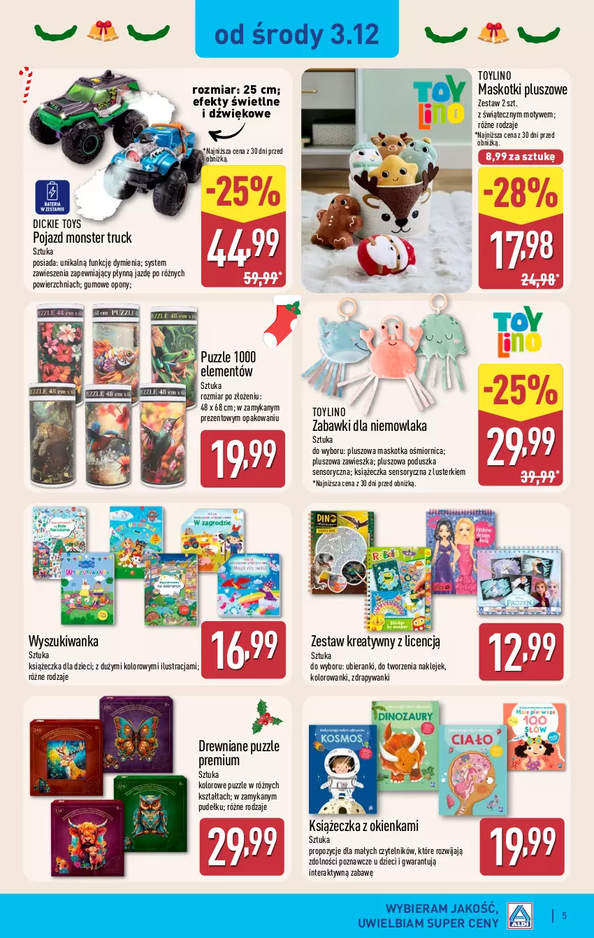Gazetka promocyjna Aldi - Artykuły przemysłowe i tekstylia - ważna 03.12 do 06.12.2025 - strona 5 - produkty: Dzieci, Klej, Monster truck, Opony, Poduszka, Pojazd, Puzzle, Tera