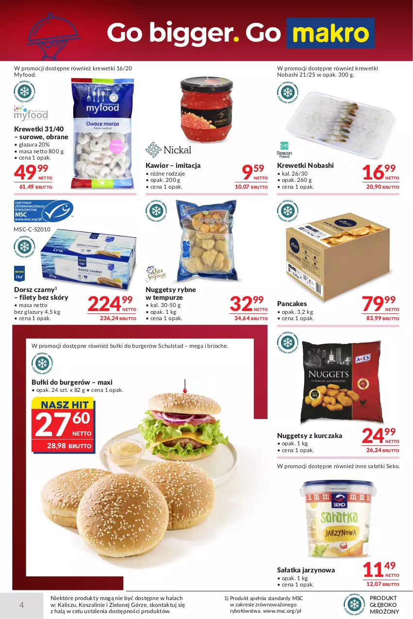 Gazetka promocyjna Makro - Oferta dla gastronomii - ważna 07.07 do 20.07.2026 - strona 4 - produkty: Burger, Dorsz, Glazura, Kawior, Kosz, Krewetki, Kurczak, Lazur, Pur, Sałat, Sałatka, SEKO, Szal