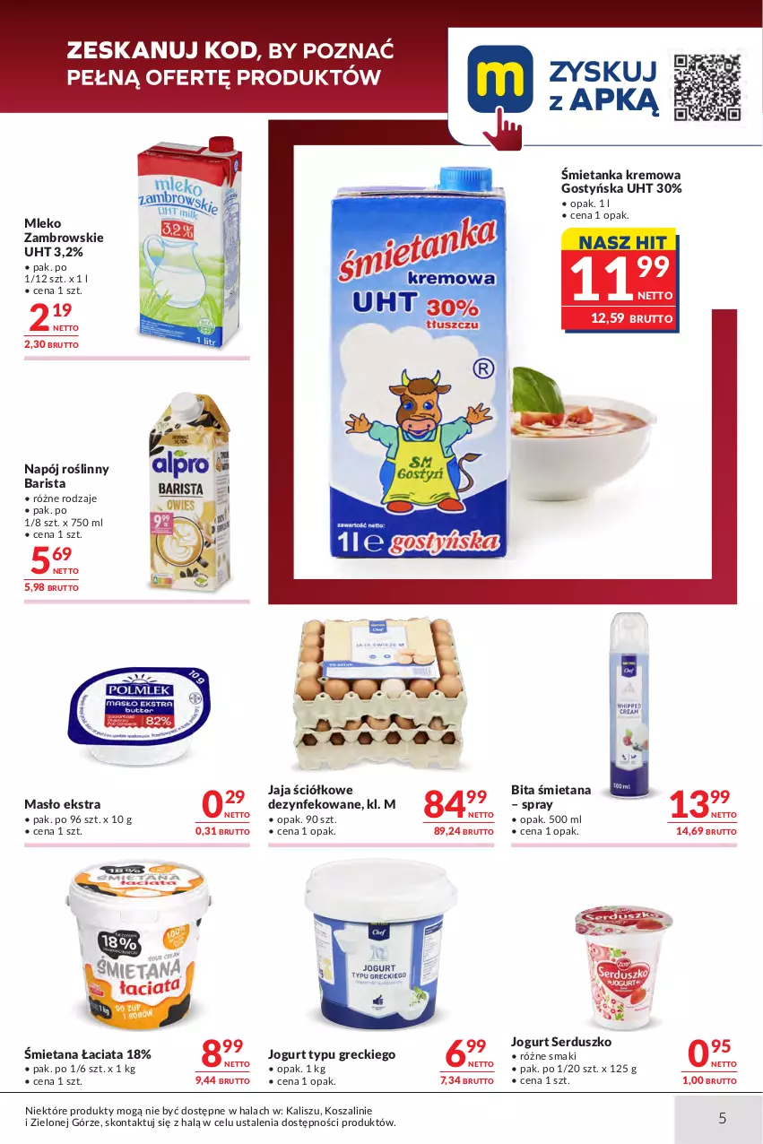 Gazetka promocyjna Makro - Oferta dla gastronomii - ważna 07.07 do 20.07.2026 - strona 5 - produkty: Jaja, Jogurt, Kosz, Masło, Mleko, Napój, Napój roślinny, O nas, Ser, Szal