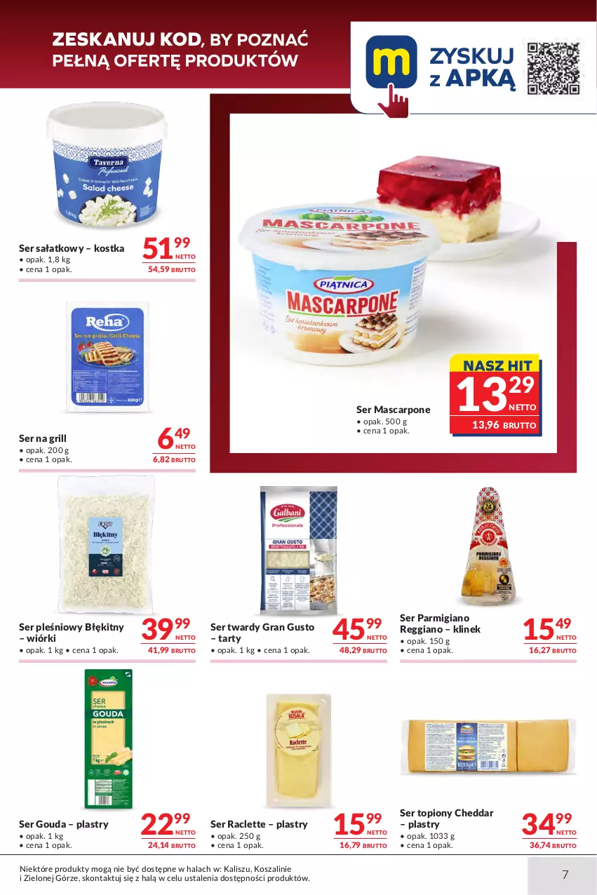 Gazetka promocyjna Makro - Oferta dla gastronomii - ważna 07.07 do 20.07.2026 - strona 7 - produkty: Cheddar, Gouda, Gra, Grill, Kosz, Mascarpone, Sałat, Ser, Ser pleśniowy, Ser topiony, Szal, Top