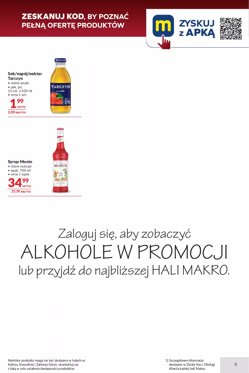 Gazetka promocyjna Makro - Oferta dla gastronomii - ważna 07.07 do 20.07.2026 - strona 9 - produkty: Alkohole, Bourbon, Gin, JBL, Kosz, Likier, Mus, Napój, Nektar, Piwo, Sok, Syrop, Szal, Wino, Wino musujące