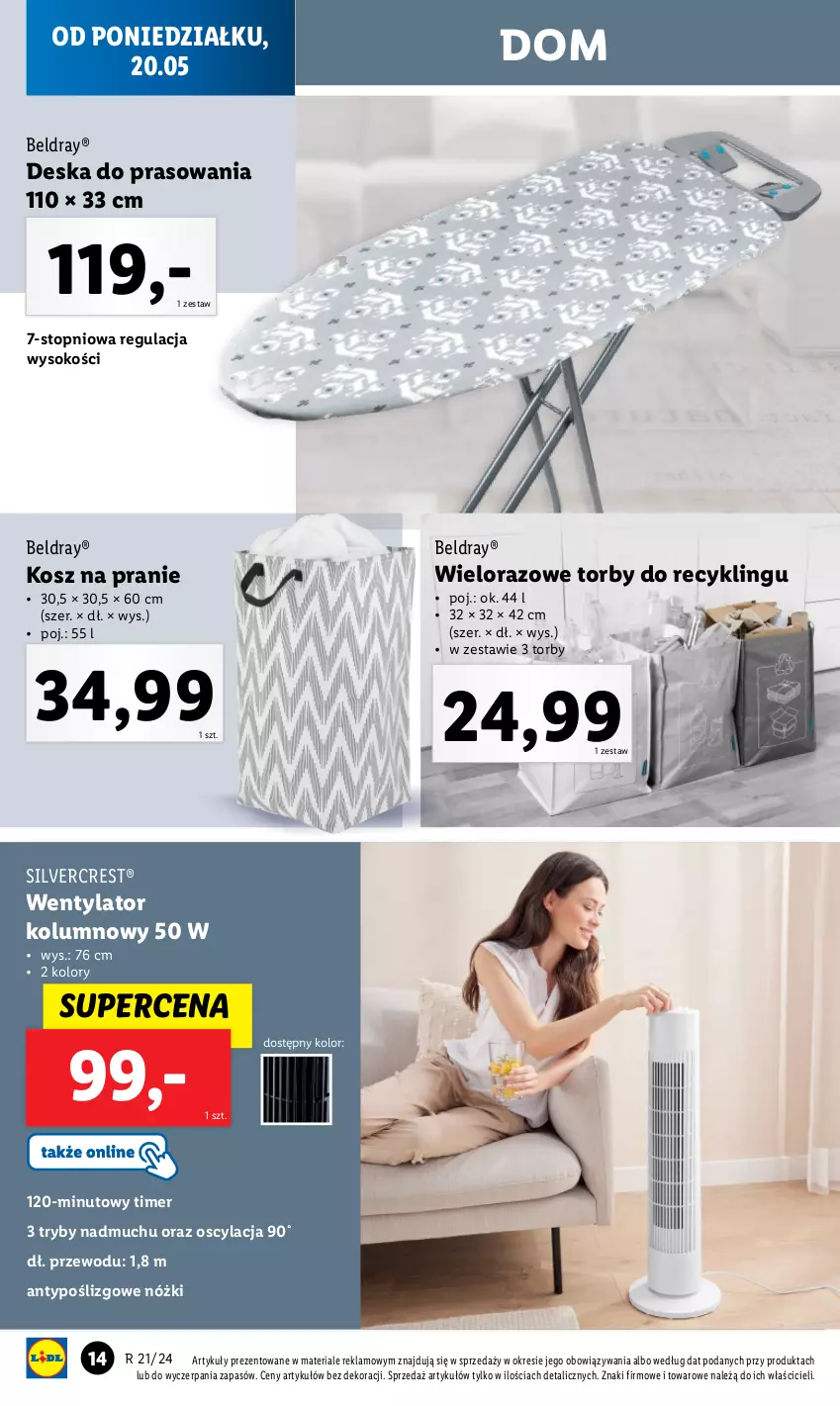 Gazetka promocyjna Lidl - GAZETKA - ważna 20.05 do 25.05.2024 - strona 16 - produkty: Deska do prasowania, Kosz, Kuchnia, Silvercrest, Sok, Top