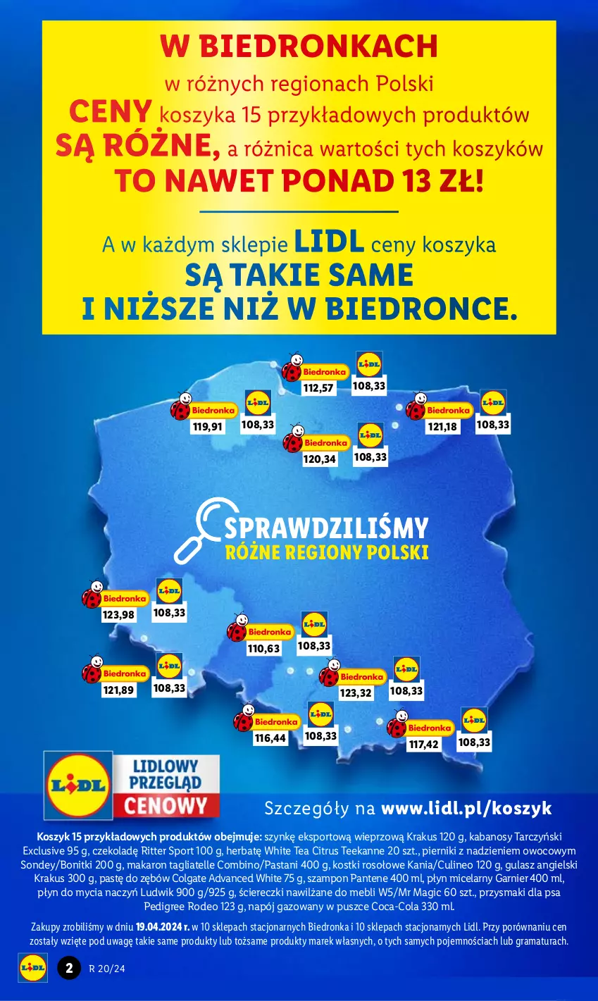 Gazetka promocyjna Lidl - GAZETKA - ważna 20.05 do 25.05.2024 - strona 2 - produkty: Bonitki, Coca-Cola, Colgate, Do mycia naczyń, Garnier, Gra, Kabanos, Kostki rosołowe, Kosz, Krakus, LG, Ludwik, Makaron, Napój, Napój gazowany, Pantene, Pedigree, Piernik, Płyn do mycia, Płyn do mycia naczyń, Płyn micelarny, Por, Przysmaki, Rama, Ritter Sport, Sport, Szampon, Tagliatelle, Tarczyński, Teekanne