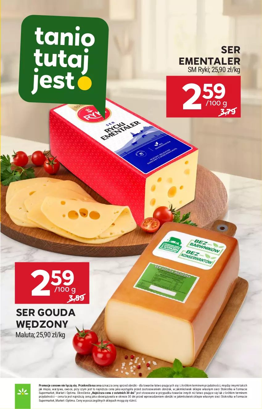 Gazetka promocyjna Stokrotka - Supermarket - ważna 21.05 do 27.05.2026 - strona 28 - produkty: Ementaler, Gouda, Mięso, Optima, Owoce, Ser, Warzywa