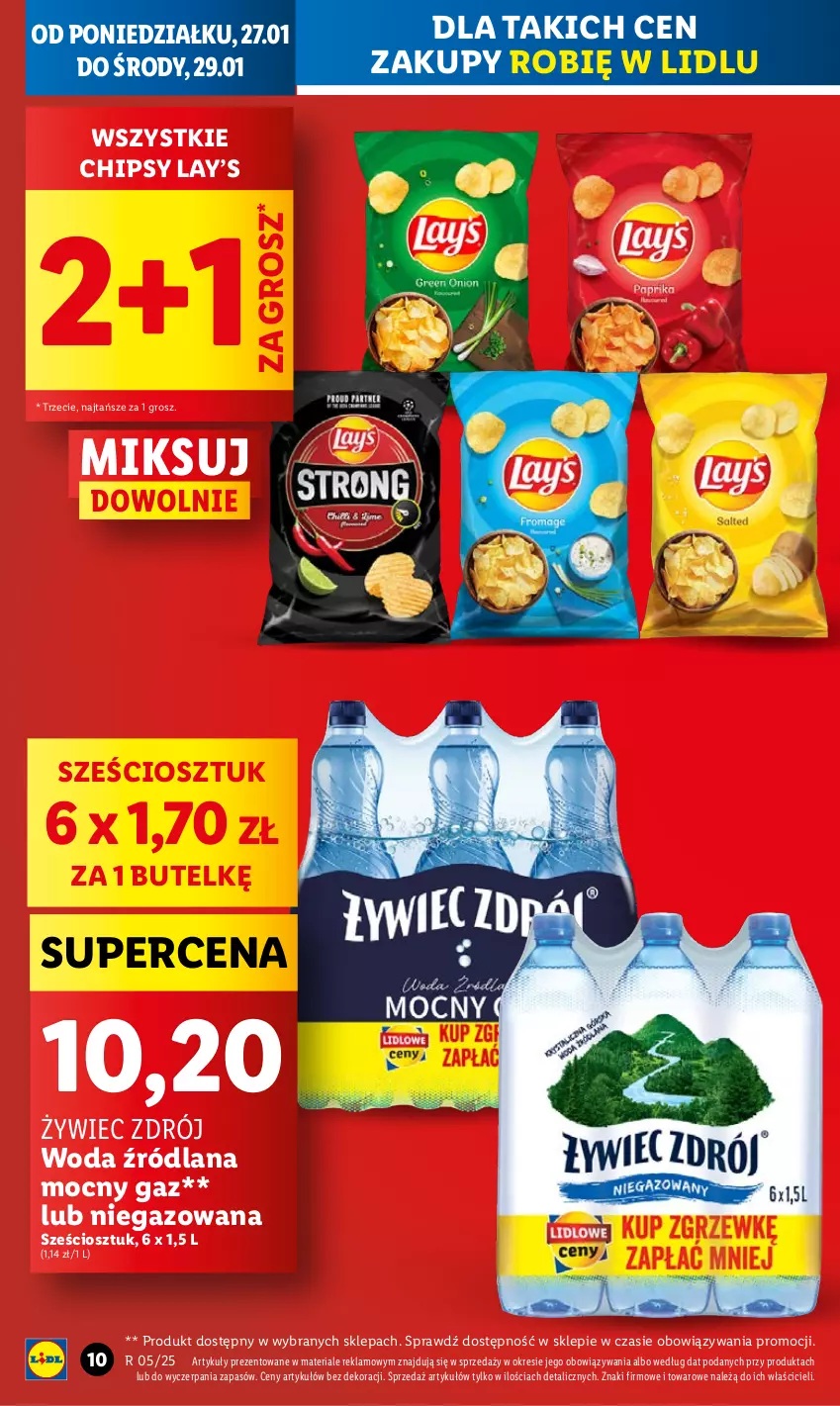 Gazetka promocyjna Lidl - GAZETKA - ważna 27.01 do 29.01.2025 - strona 10 - produkty: Chipsy, LANA, Lay’s, Woda