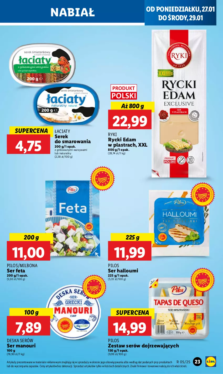 Gazetka promocyjna Lidl - GAZETKA - ważna 27.01 do 29.01.2025 - strona 27 - produkty: Deska serów, Edam, Feta, Grill, Pilos, Rycki Edam, Ser, Serek, Warzywa