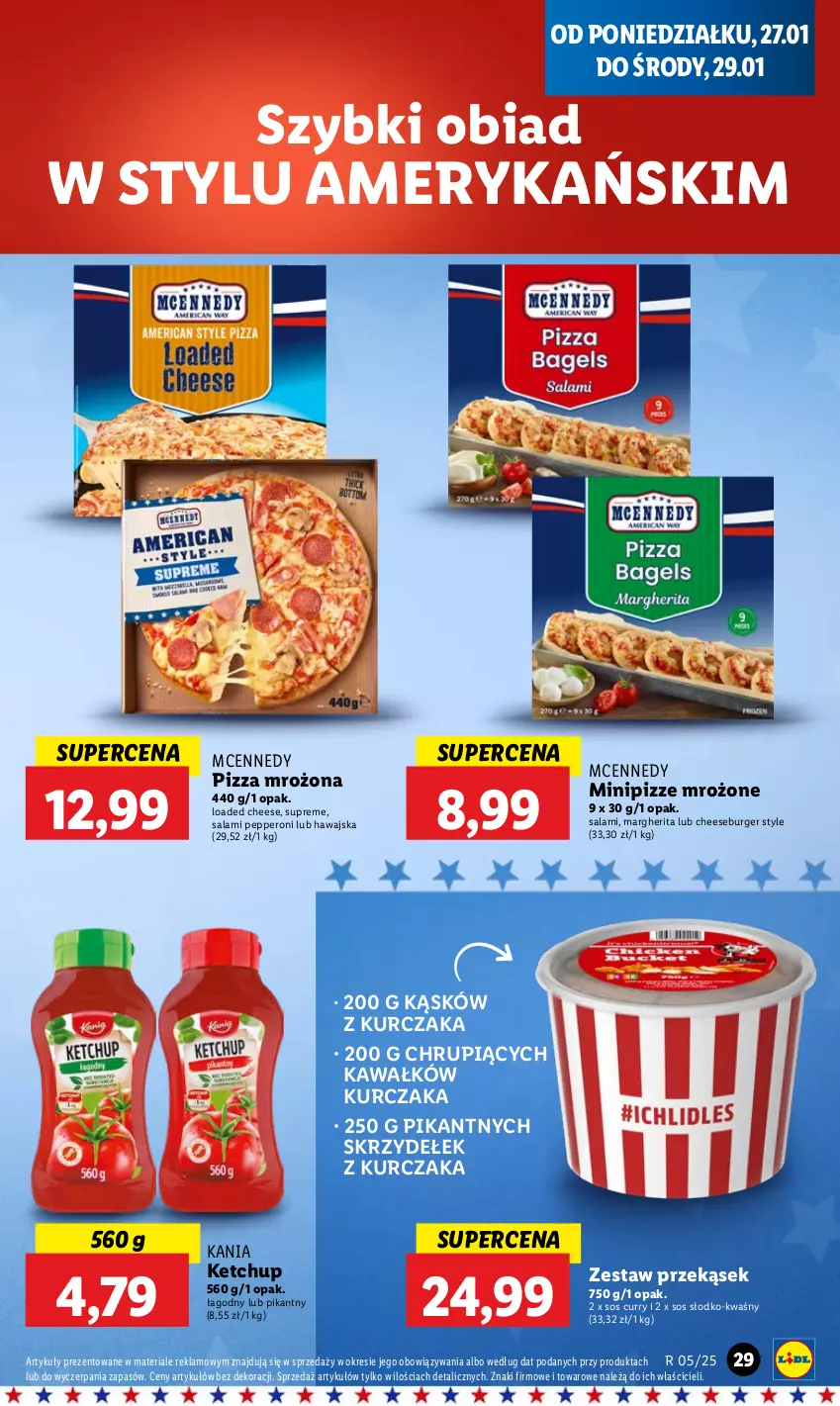 Gazetka promocyjna Lidl - GAZETKA - ważna 27.01 do 29.01.2025 - strona 29 - produkty: Burger, Kawa, Ketchup, Kurczak, Pizza, Salami, Sos