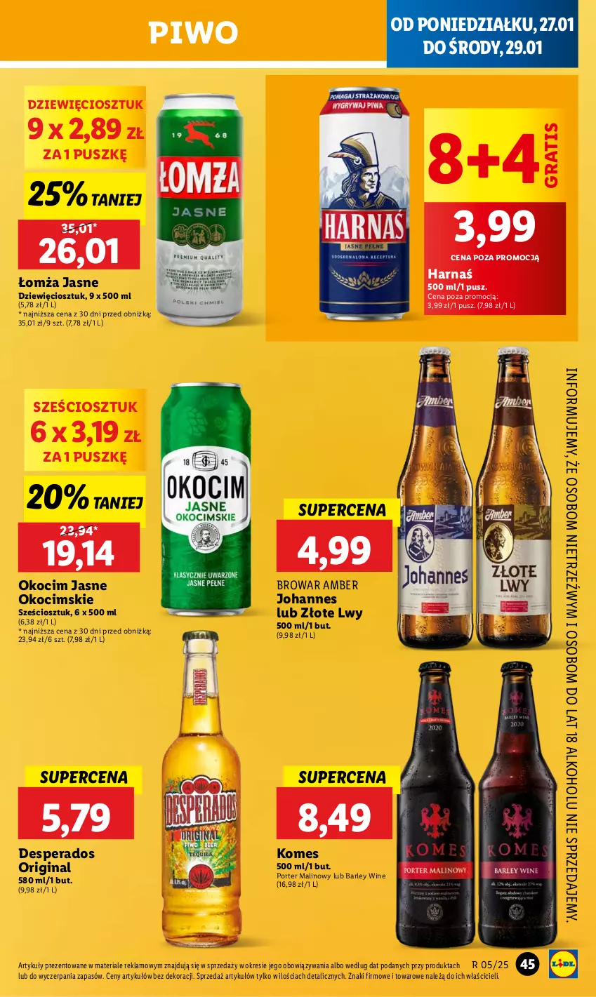 Gazetka promocyjna Lidl - GAZETKA - ważna 27.01 do 29.01.2025 - strona 51 - produkty: Desperados, Gin, Gra, Harnaś, Koc, Okocim, Piwo, Por