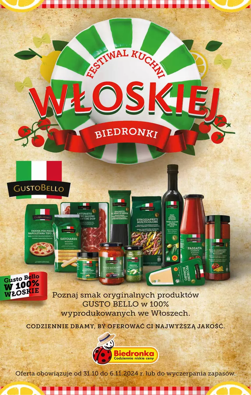 Gazetka promocyjna Biedronka - Tydzień Włoski - ważna 31.10 do 06.11.2024 - strona 1 - produkty: Bell, Fa, Gin, Pizza