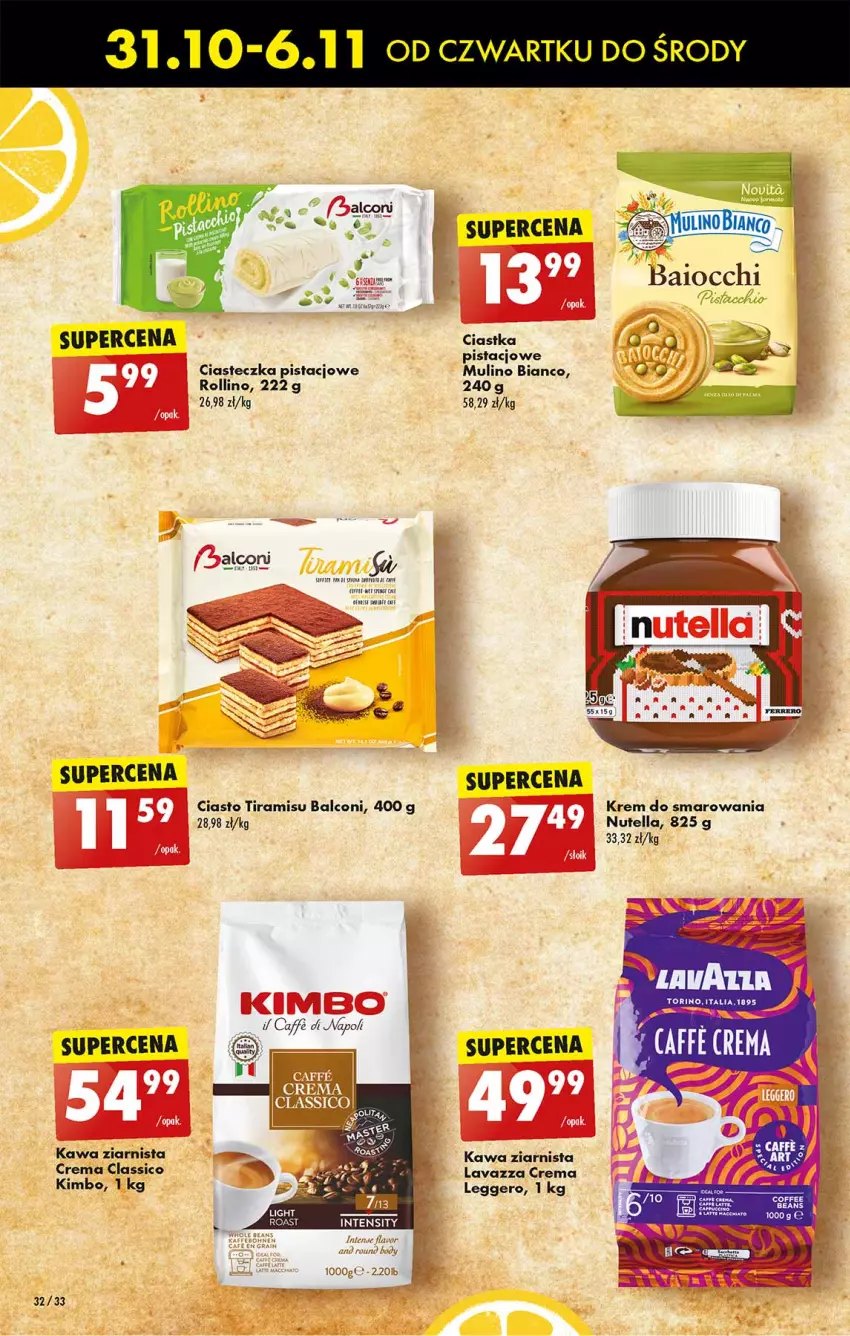 Gazetka promocyjna Biedronka - Tydzień Włoski - ważna 31.10 do 06.11.2024 - strona 32 - produkty: Alcon, Body, Ciastka, Kawa, Kawa ziarnista, Lavazza, Nutella