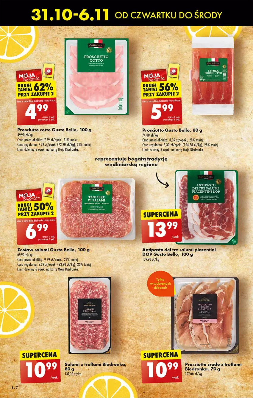 Gazetka promocyjna Biedronka - Tydzień Włoski - ważna 31.10 do 06.11.2024 - strona 6 - produkty: Bell, LG, Prosciutto, Salami, Szynka