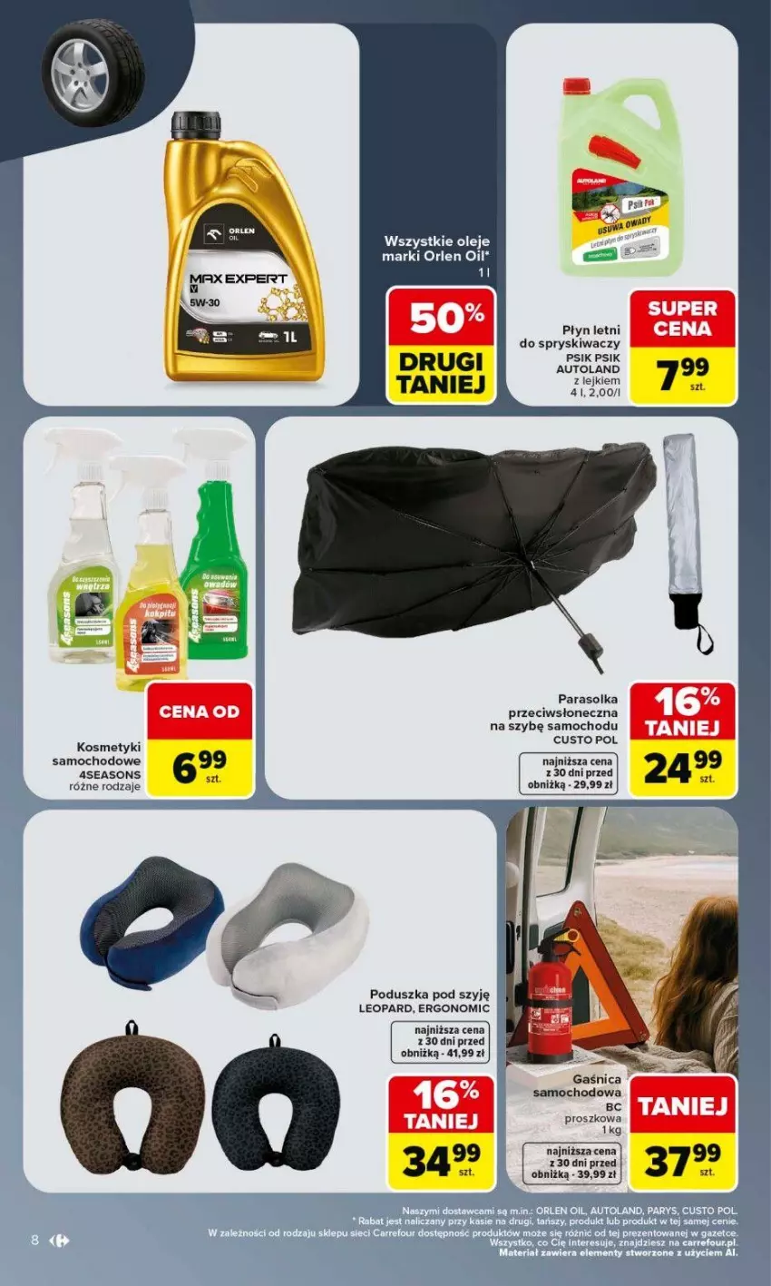 Gazetka promocyjna Carrefour - Gazetka Carrefour w SUMIE same okazje - ważna 08.06 do 20.06.2026 - strona 8 - produkty: Gaśnica, Olej, Parasol, Poduszka