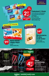 Gazetka promocyjna Żabka - Gazetka - ważna od 18.10 do 18.10.2022 - strona 23 - produkty: HiPP, Napój energetyczny, Praliny, Lindor, Czekolada, Baton, E. Wedel, Aksam, Napój, Kinder, Lindt, Kokos