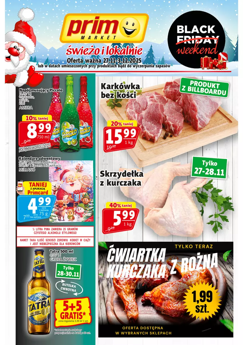 Gazetka promocyjna Prim Market - ważna 27.11 do 03.12.2025 - strona 1 - produkty: Kurczak, Skrzydełka z kurczaka