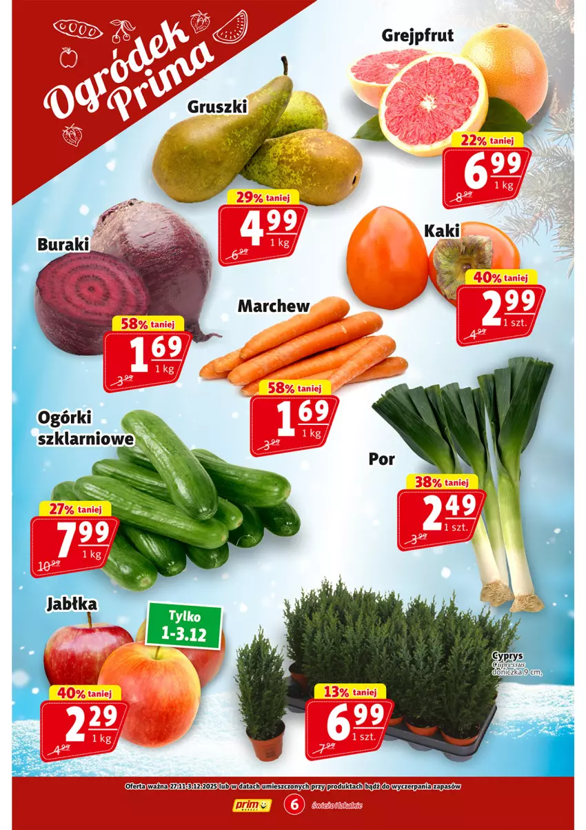 Gazetka promocyjna Prim Market - ważna 27.11 do 03.12.2025 - strona 6 - produkty: Grejpfrut, Gruszki
