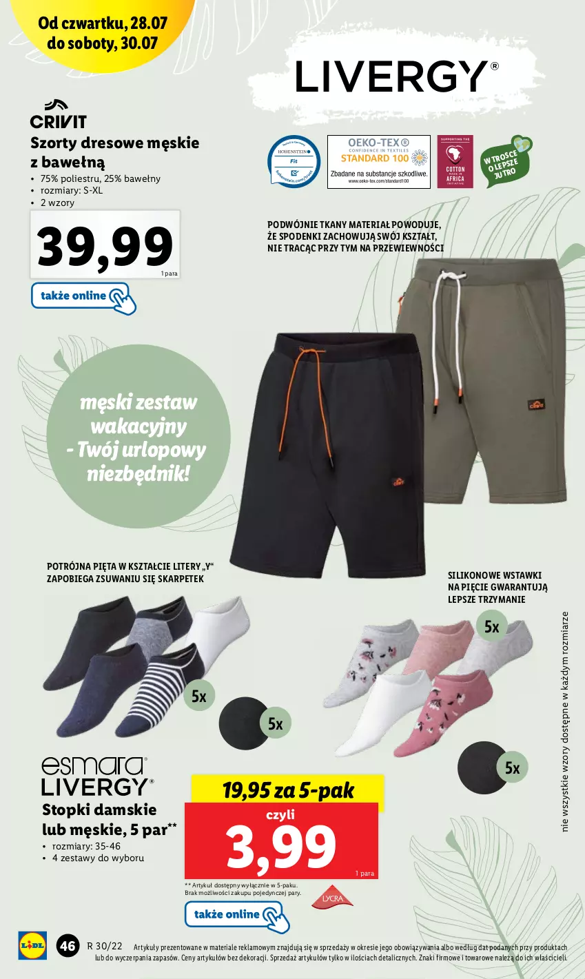 Gazetka promocyjna Lidl - GAZETKA - ważna 25.07 do 30.07.2022 - strona 48 - produkty: Dres, Karp, Szorty, Top