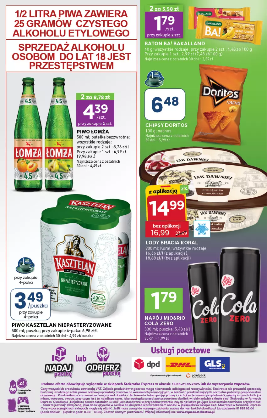 Gazetka promocyjna Stokrotka - Stokrotka Express - ważna 15.05 do 21.05.2025 - strona 5 - produkty: Gra, Kasztelan, Lody, Mięso, Napój, O nas, Owoce, Piwa, Piwo, Wagi, Warzywa