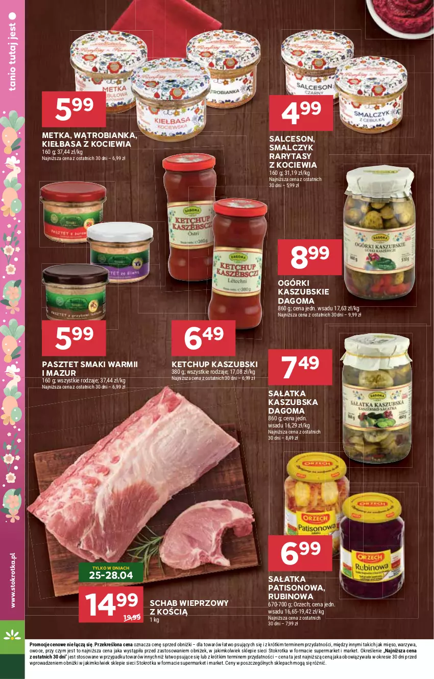 Gazetka promocyjna Stokrotka - Supermarket - ważna 23.04 do 28.04.2025 - strona 20 - produkty: Bianka, Ketchup, Kiełbasa, Koc, Mięso, Owoce, Pasztet, Rubin, Sałat, Sałatka, Sałatka patisonowa, Salceson, Schab wieprzowy, Warzywa