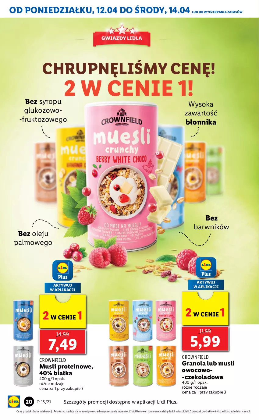 Gazetka promocyjna Lidl - GAZETKA - ważna 12.04 do 14.04.2021 - strona 20 - produkty: Gra, Granola, Mus, Olej, Sok, Syrop