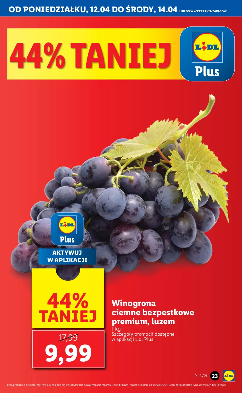 Gazetka promocyjna Lidl - GAZETKA - ważna 12.04 do 14.04.2021 - strona 23 - produkty: Wino, Winogrona