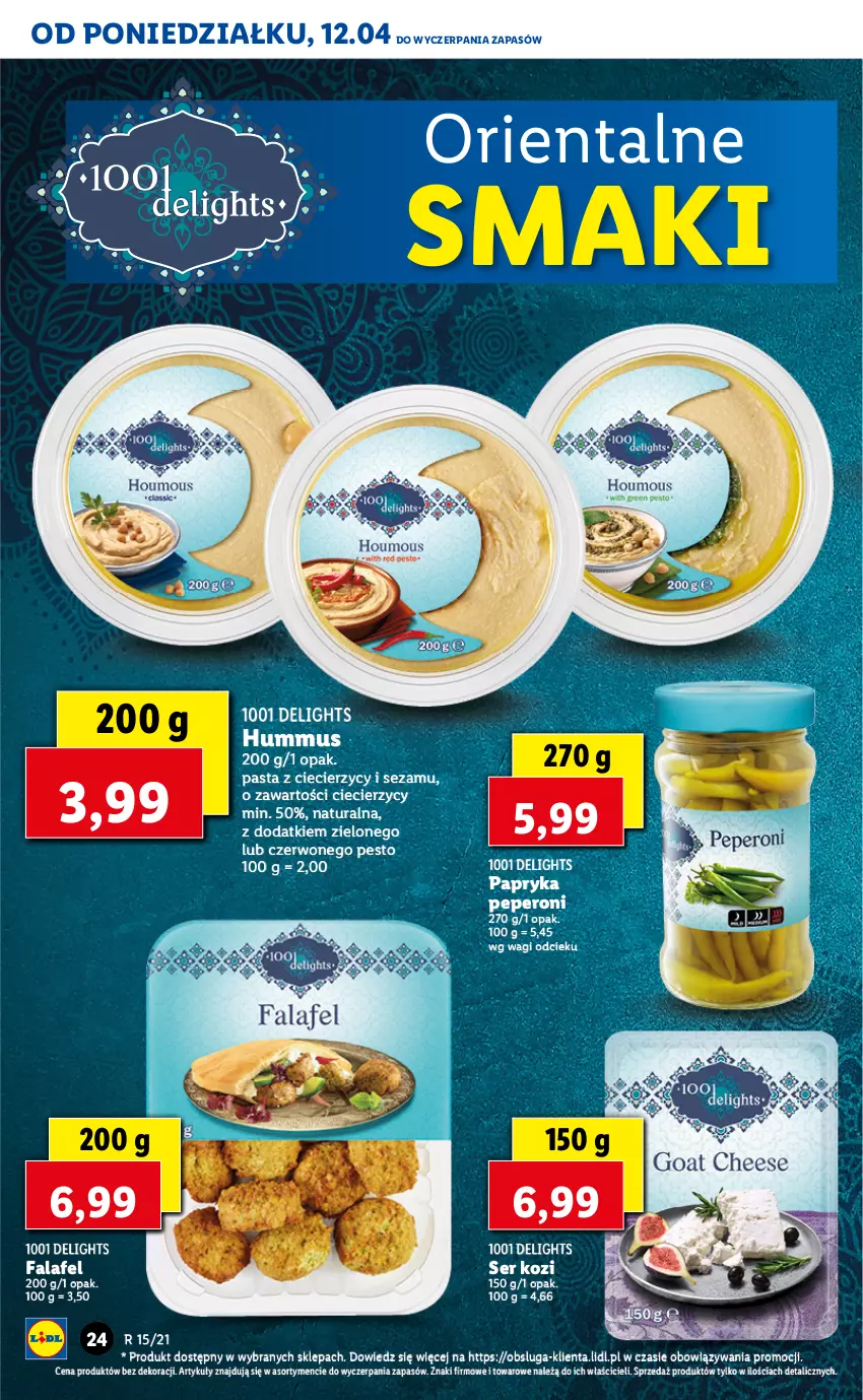 Gazetka promocyjna Lidl - GAZETKA - ważna 12.04 do 14.04.2021 - strona 24 - produkty: Fa, Hummus, Mus, Papryka, Pesto, Ser, Ser kozi, Sezam, Wagi