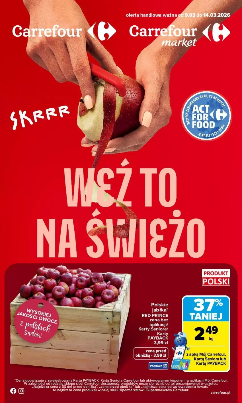 Gazetka promocyjna Carrefour - Gazetka Weź to na świeżo - ważna 09.03 do 14.03.2026 - strona 1 - produkty: Jabłka