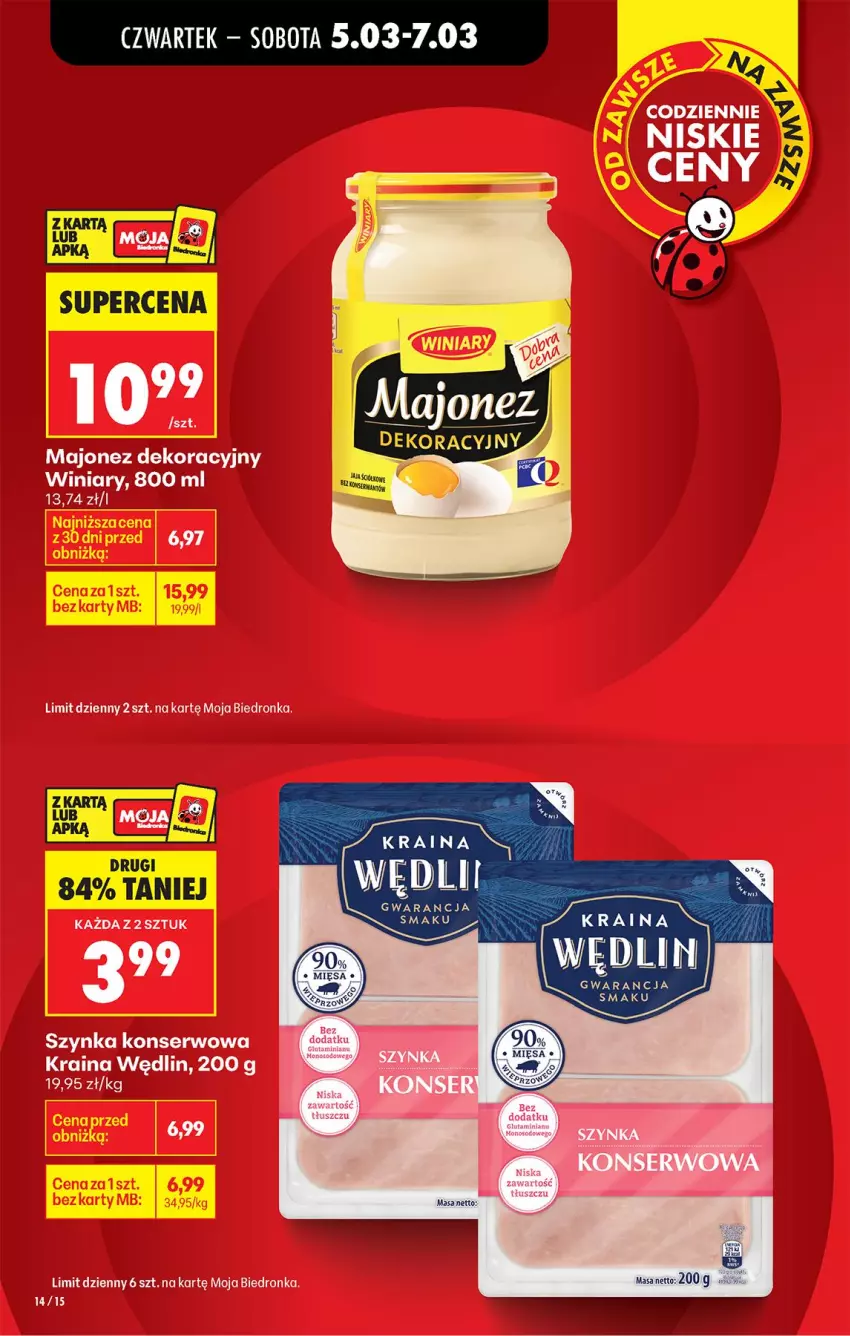 Gazetka promocyjna Biedronka - Od Czwartku - ważna 05.03 do 11.03.2026 - strona 18 - produkty: Fa, Majonez, Ser, Szynka, Szynka konserwowa, Winiary