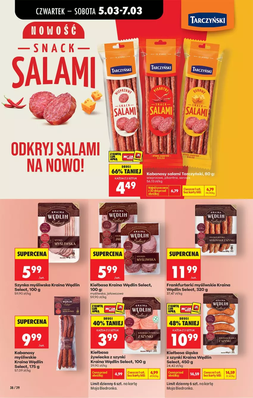 Gazetka promocyjna Biedronka - Od Czwartku - ważna 05.03 do 11.03.2026 - strona 46 - produkty: Frankfurterki, Kabanos, Kiełbasa, Kiełbasa śląska, Sok, Szynka