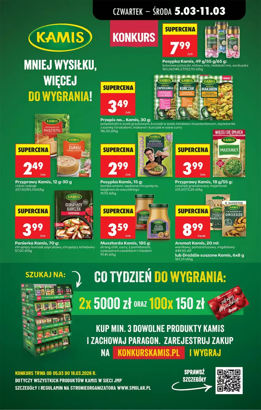 Gazetka promocyjna Biedronka - Od Czwartku - ważna 05.03 do 11.03.2026 - strona 57 - produkty: Drożdże, Gra, Isla, Kamis, Kurczak, Makaron, Mola, Mus, Musztarda, Przyprawy, Puf, Ser, Sos