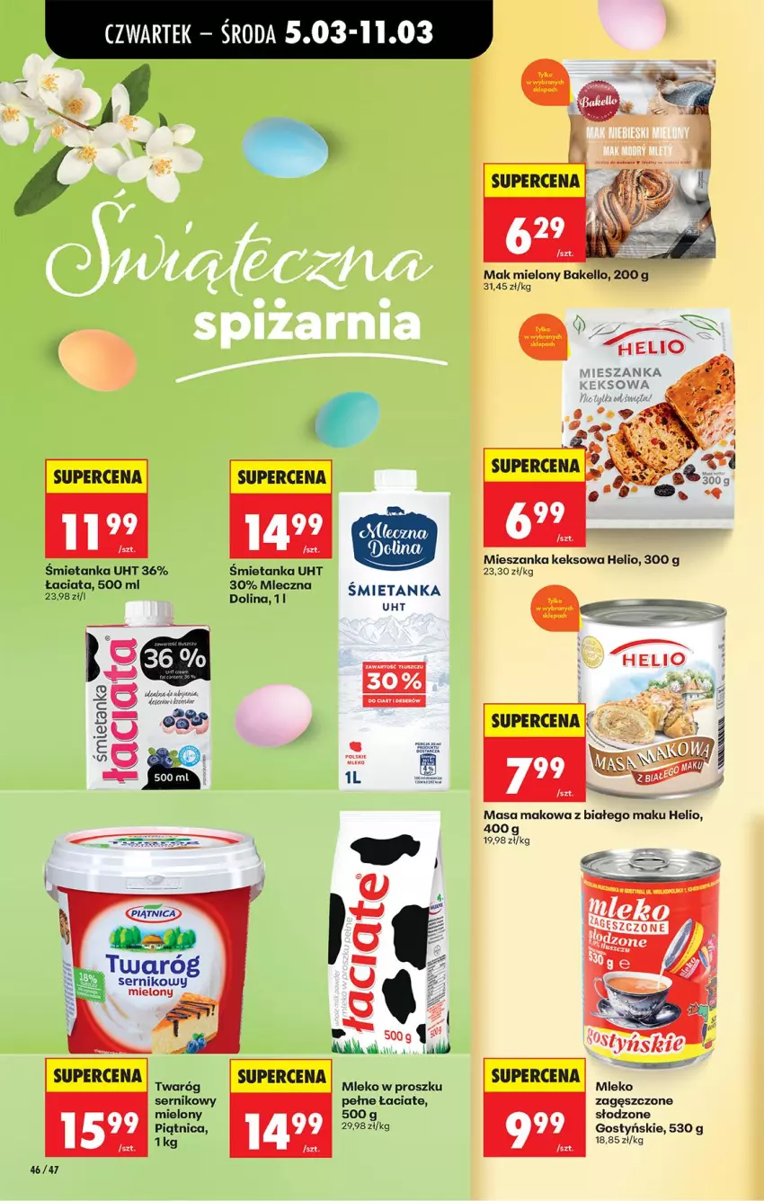 Gazetka promocyjna Biedronka - Od Czwartku - ważna 05.03 do 11.03.2026 - strona 58 - produkty: Helio, Mak mielony, Mleko, Mleko w proszku, Mleko zagęszczone, Ser, Twaróg