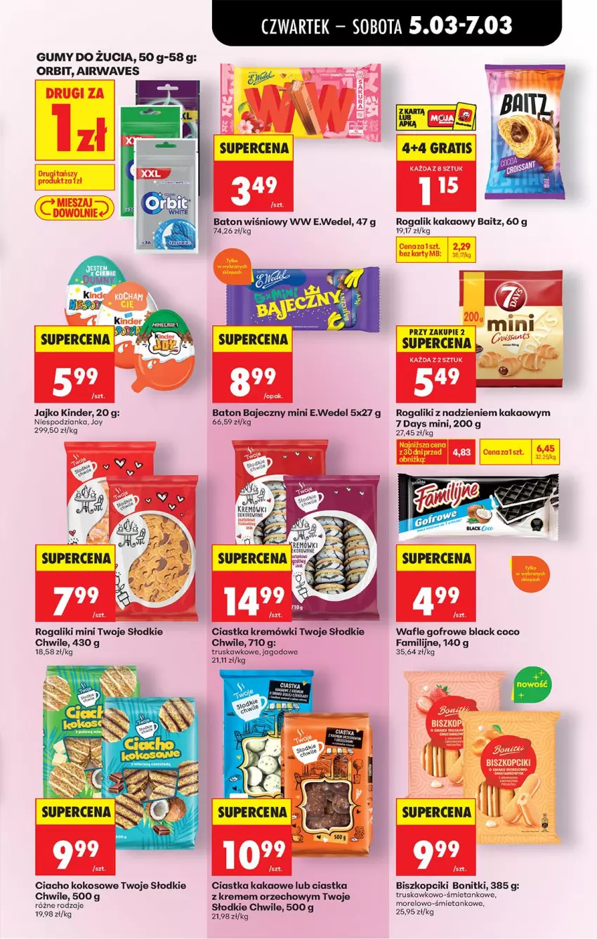 Gazetka promocyjna Biedronka - Od Czwartku - ważna 05.03 do 11.03.2026 - strona 65 - produkty: 7 Days, Baton, Bonitki, Ciastka, Fa, Kakao, Kinder, Kokos, Lack, Orbit, Rogal, Wafle