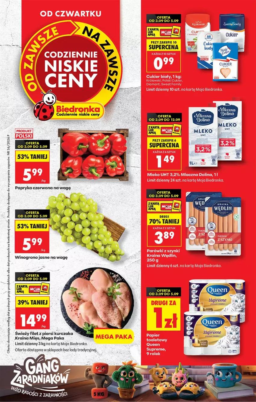 Gazetka promocyjna Biedronka - Od Czwartku - ważna 03.09 do 05.09.2026 - strona 1 - produkty: Cukier, Kret, Kurczak