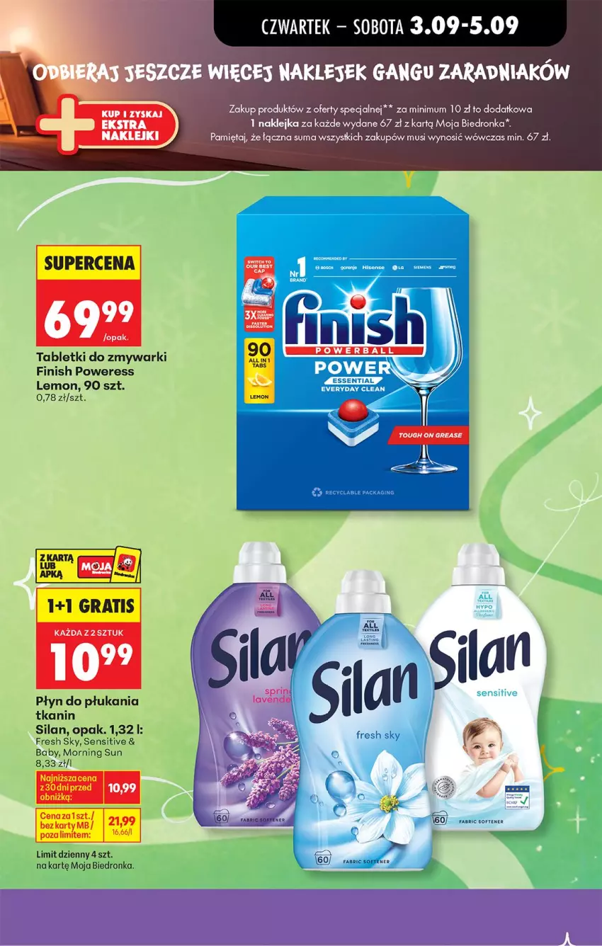 Gazetka promocyjna Biedronka - Od Czwartku - ważna 03.09 do 05.09.2026 - strona 23 - produkty: Fa, Finish, Klej, Mięta, Mus, Płyn do płukania, Silan, Tablet, Tabletki do zmywarki, Zmywarki