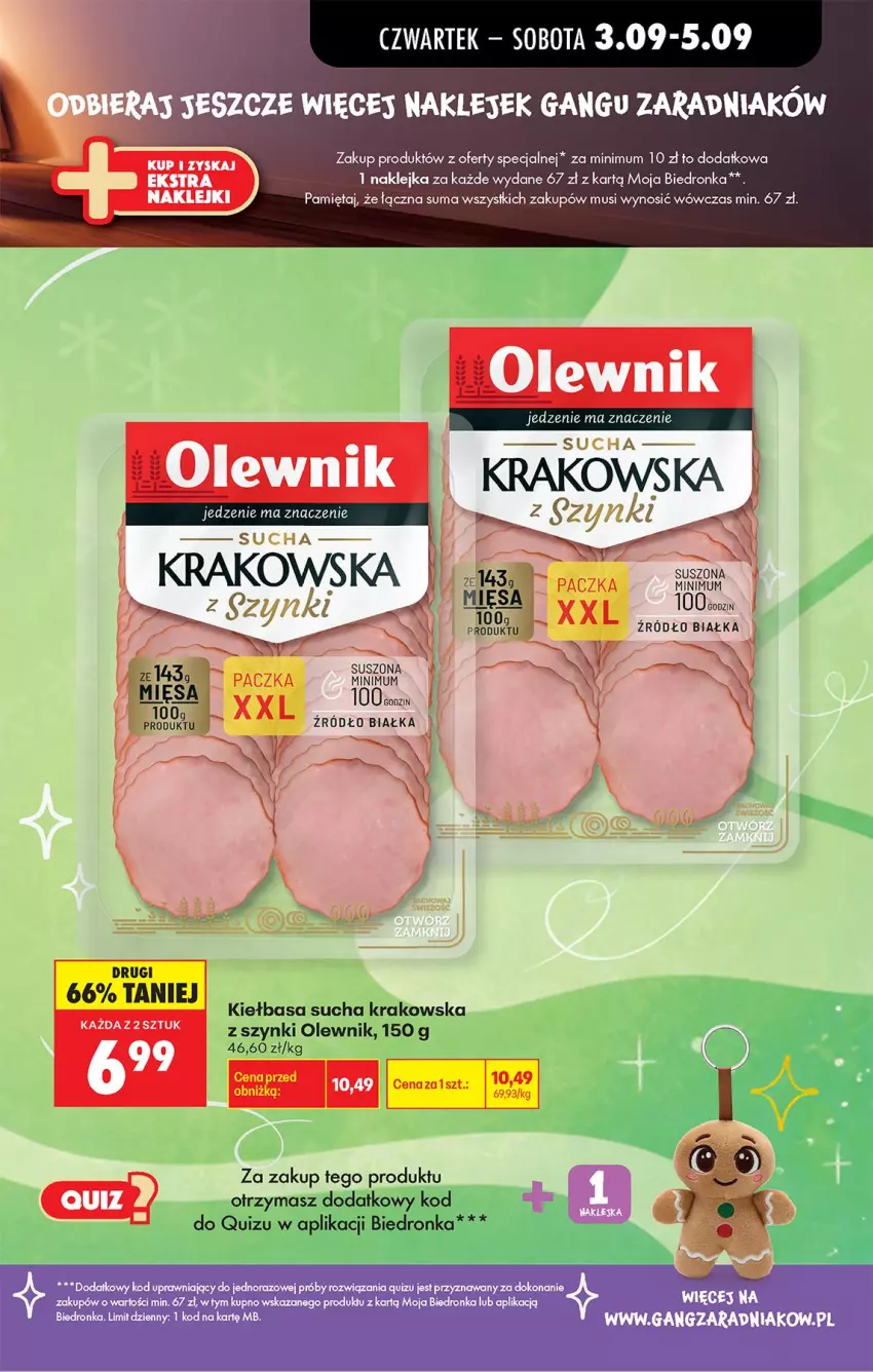 Gazetka promocyjna Biedronka - Od Czwartku - ważna 03.09 do 05.09.2026 - strona 25 - produkty: Kiełbasa, Klej, Mięta, Mus, Olewnik, Quiz
