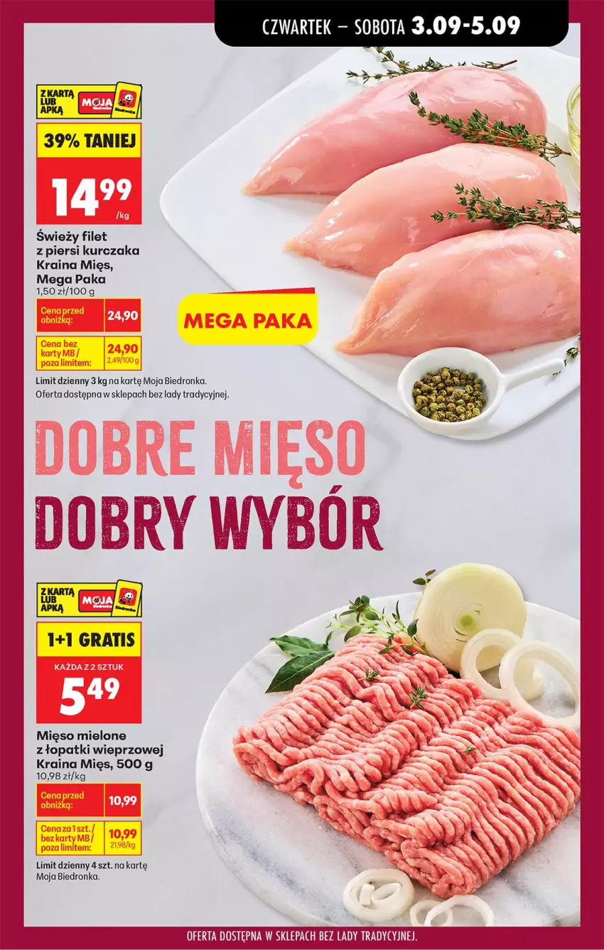 Gazetka promocyjna Biedronka - Od Czwartku - ważna 03.09 do 05.09.2026 - strona 35 - produkty: Filet z piersi kurczaka, Kurczak, Mięso, Mięso mielone, Mięso mielone z łopatki wieprzowej