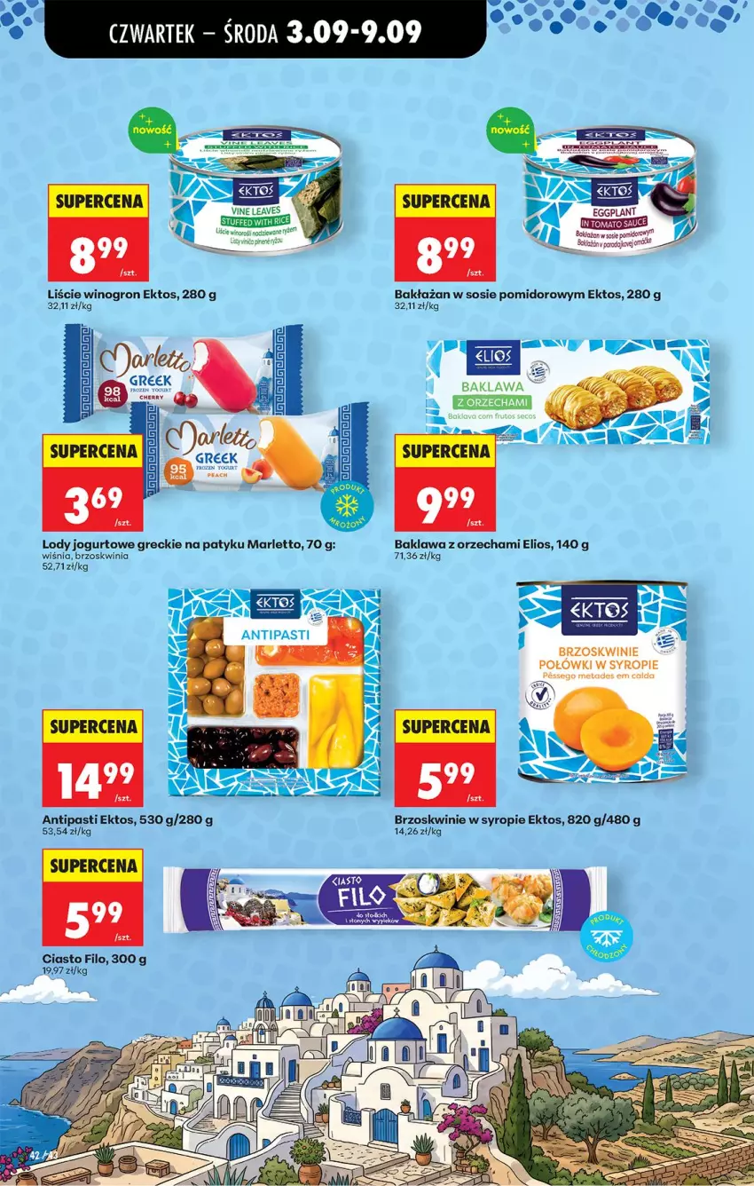 Gazetka promocyjna Biedronka - Od Czwartku - ważna 03.09 do 05.09.2026 - strona 48 - produkty: Brzoskwinie, Jogurt, Lody, Sos, Syrop, Wino