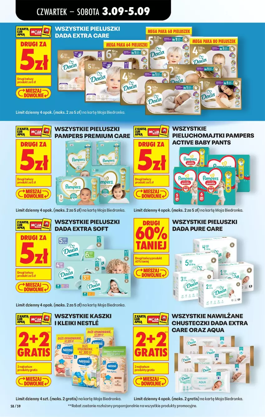 Gazetka promocyjna Biedronka - Od Czwartku - ważna 03.09 do 05.09.2026 - strona 66 - produkty: Chusteczki, Dada, Gra, Majtki, Pampers, Pieluchomajtki, Por, Pur