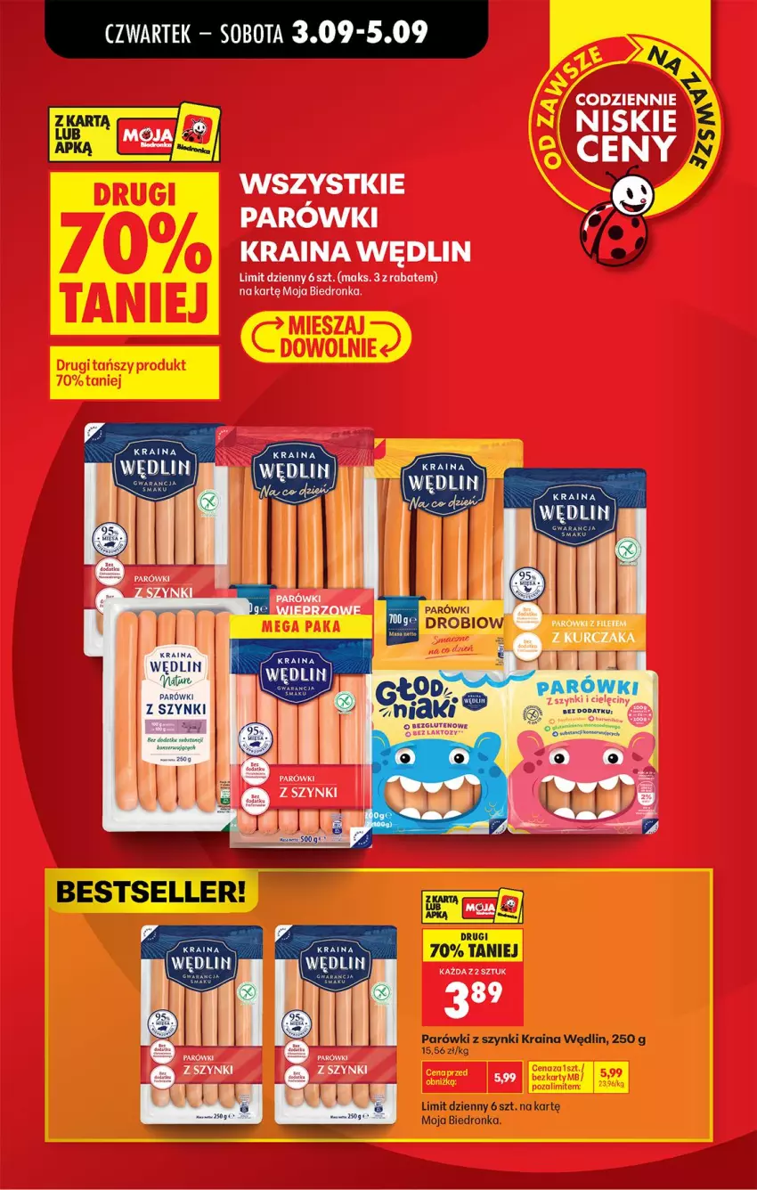 Gazetka promocyjna Biedronka - Od Czwartku - ważna 03.09 do 05.09.2026 - strona 7 - produkty: Kurczak, Parówki, Parówki z szynki