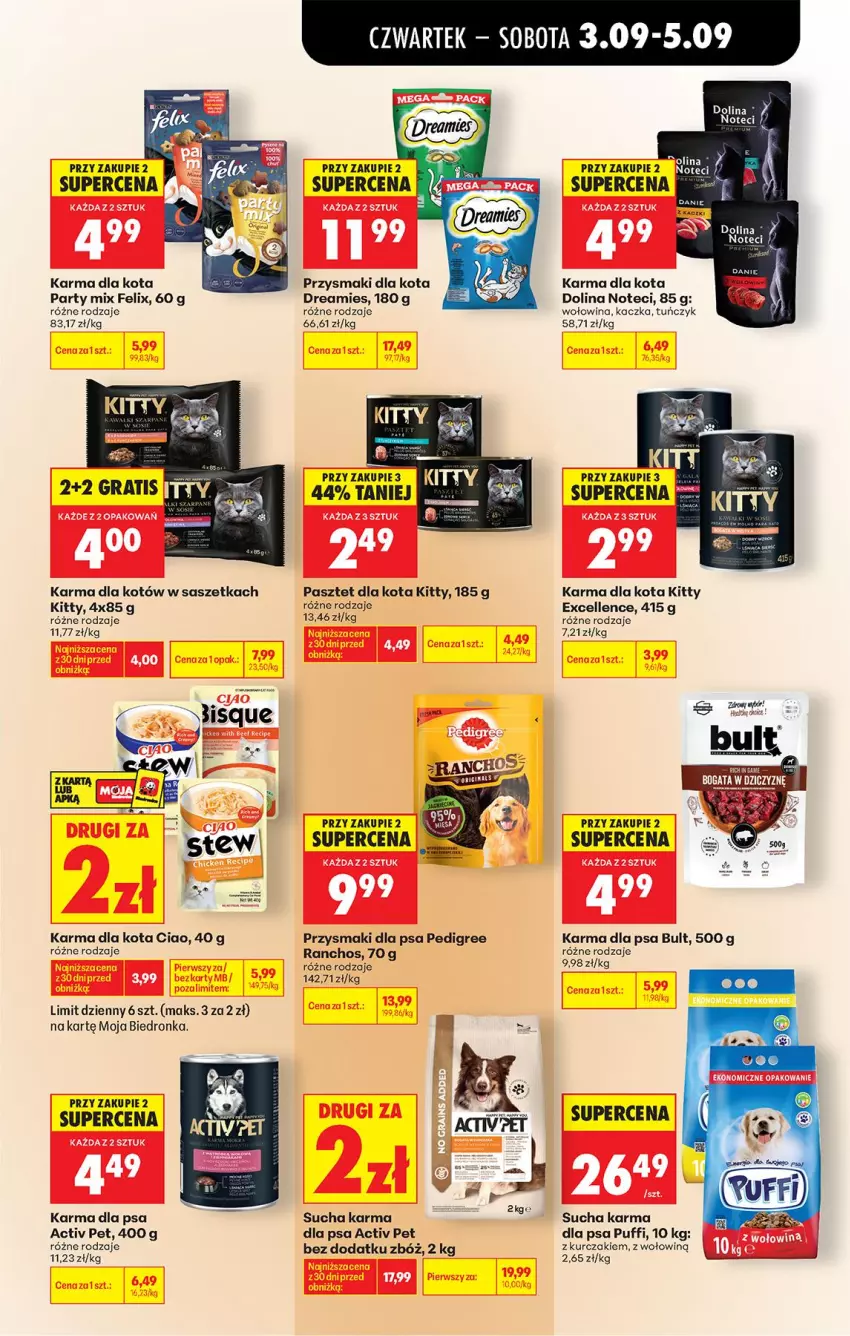 Gazetka promocyjna Biedronka - Od Czwartku - ważna 03.09 do 05.09.2026 - strona 71 - produkty: Felix, Kaczka, Kurczak, Pasztet, Pedigree, Przysmaki, Puf, Ser, Sucha karma, Tuńczyk, Wołowina