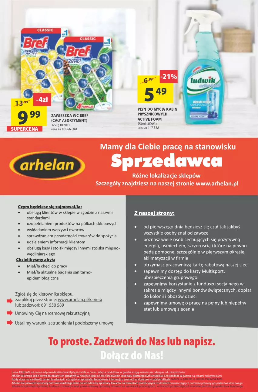 Gazetka promocyjna Arhelan - Gazetka - ważna 11.03 do 20.03.2022 - strona 24 - produkty: Bref, Ludwik, Płyn do mycia