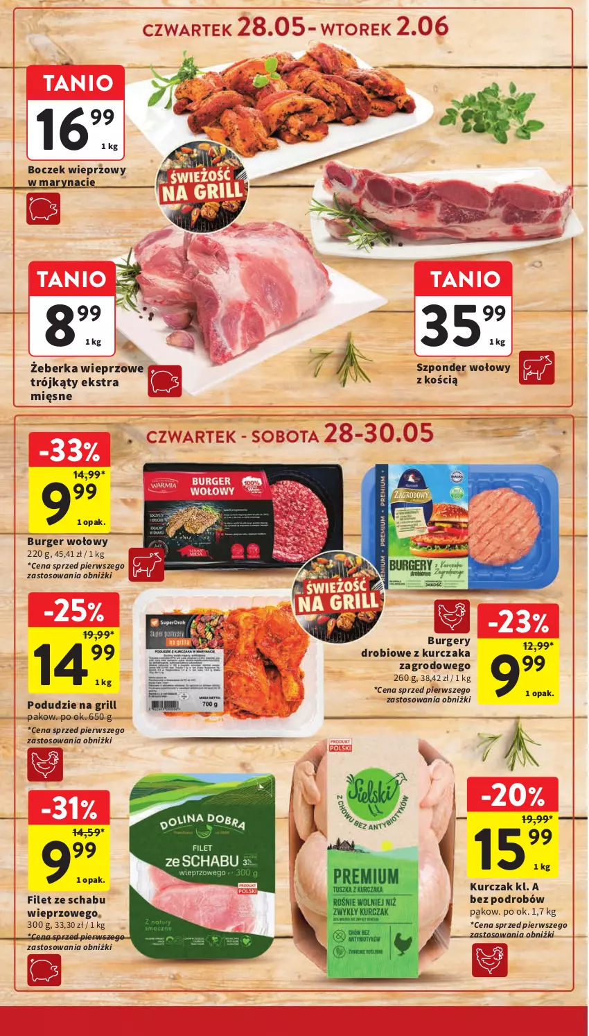Gazetka promocyjna Intermarche - Gazetka promocyjna - ważna 28.05 do 02.06.2026 - strona 10 - produkty: Boczek, Boczek wieprzowy, Burger, Grill, Kurczak, Szponder wołowy