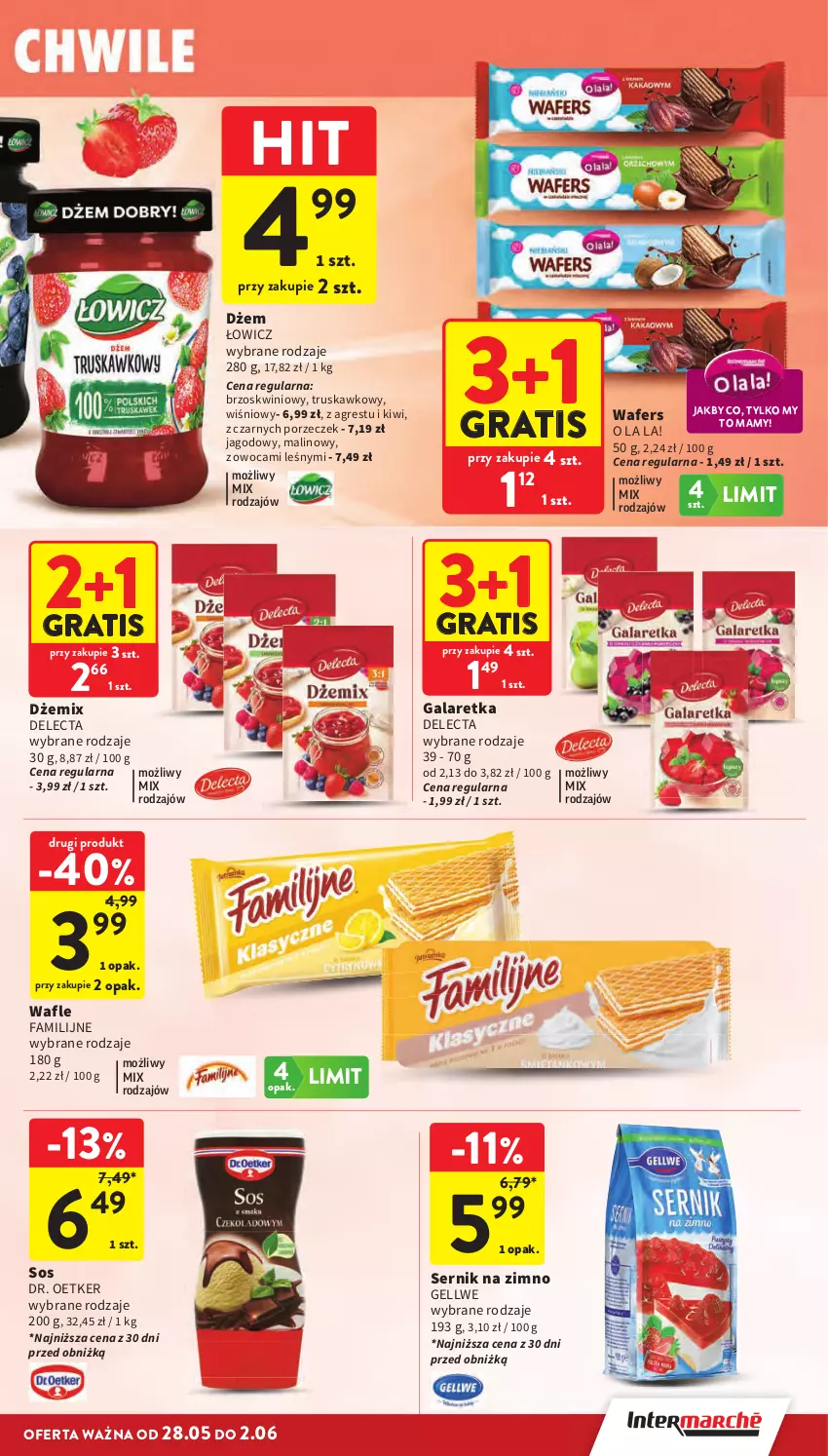 Gazetka promocyjna Intermarche - Gazetka promocyjna - ważna 28.05 do 02.06.2026 - strona 39 - produkty: Delecta, Dr. Oetker, Dżem, Fa, Gala, Galaretka, Gra, Gres, Kiwi, Por, Ser, Sos, Wafle