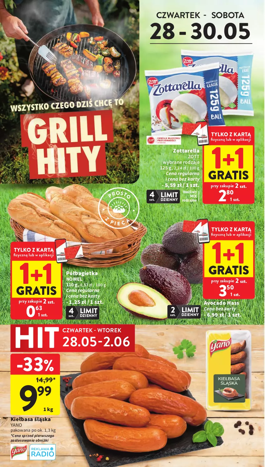 Gazetka promocyjna Intermarche - Gazetka promocyjna - ważna 28.05 do 02.06.2026 - strona 6 - produkty: Avocado, Bagietka, Gra, Kiełbasa, Kiełbasa śląska, Półbagietka, Zott, Zottarella