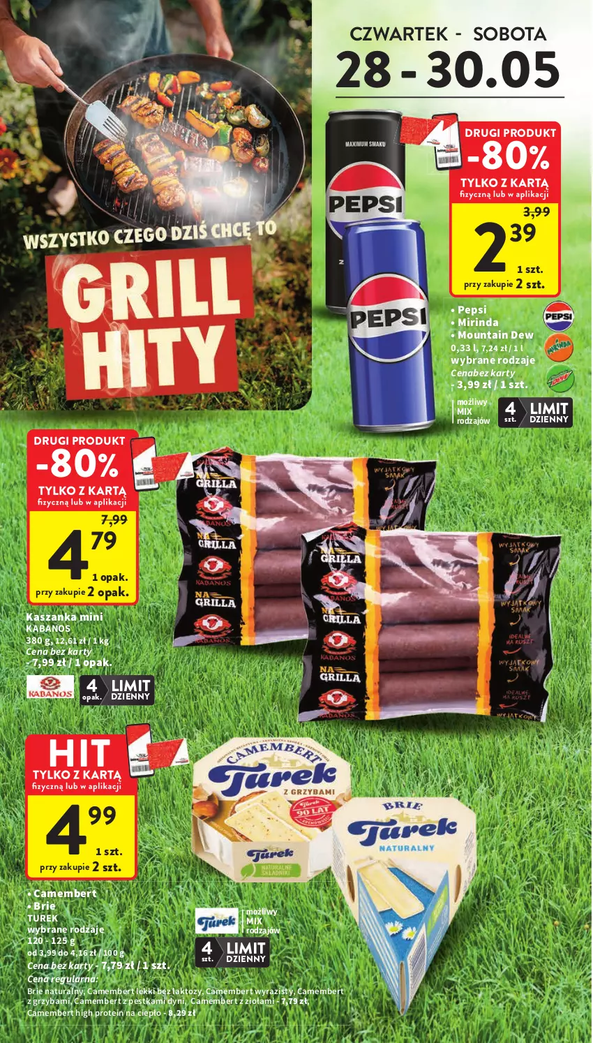 Gazetka promocyjna Intermarche - Gazetka promocyjna - ważna 28.05 do 02.06.2026 - strona 8 - produkty: Brie, Camembert, Kabanos, Kasza, Kaszanka, Mirinda, Pepsi