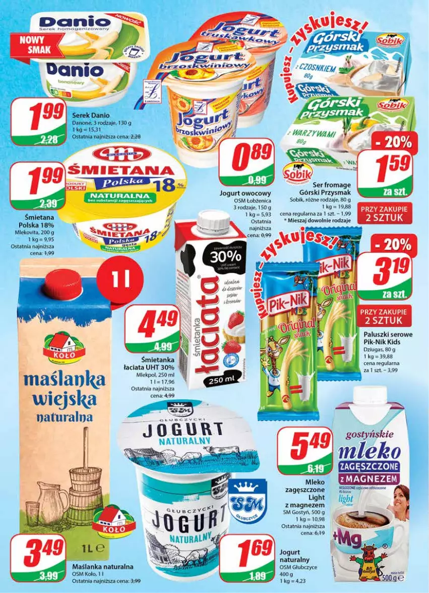 Gazetka promocyjna Dino - Gazetka 21 - ważna 24.05 do 30.05.2023 - strona 14 - produkty: Fa, Jogurt, Jogurt owocowy, Magnez, Maślanka, Ser