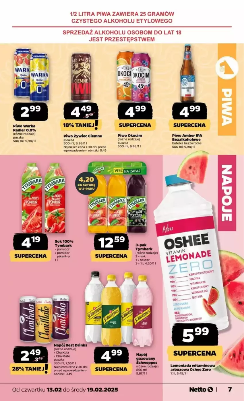 Gazetka promocyjna Netto - ważna 13.02 do 19.02.2025 - strona 16 - produkty: Gra, Koc, Napój, Nektar, Okocim, Oshee, Piwa, Piwo, Radler, Warka